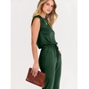 image:imageANRABESS Womens Summer Sleeveless Jumpsuits Casual Dressy Stretchy Crewneck Rompers One Piece Outfits Fall Fashion 2026Green