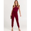 image:imageANRABESS Womens Summer Sleeveless Jumpsuits Casual Dressy Stretchy Crewneck Rompers One Piece Outfits Fall Fashion 2026Wine Red