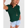 image:imageANRABESS Womens Summer Waffle Knit Tops  Soft Comfy Breathable Shirts Crew Neck Short Sleeve Casual Trendy Basic Tee 2026 Summer OutfitsDeep Green