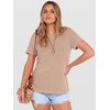 image:imageANRABESS Womens Summer Waffle Knit Tops  Soft Comfy Breathable Shirts Crew Neck Short Sleeve Casual Trendy Basic Tee 2026 Summer OutfitsKhaki