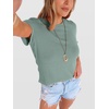 image:imageANRABESS Womens Summer Waffle Knit Tops  Soft Comfy Breathable Shirts Crew Neck Short Sleeve Casual Trendy Basic Tee 2026 Summer OutfitsLight Green