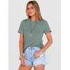 image:imageANRABESS Womens Summer Waffle Knit Tops  Soft Comfy Breathable Shirts Crew Neck Short Sleeve Casual Trendy Basic Tee 2026 Summer OutfitsLight Green