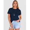 image:imageANRABESS Womens Summer Waffle Knit Tops  Soft Comfy Breathable Shirts Crew Neck Short Sleeve Casual Trendy Basic Tee 2026 Summer OutfitsNavy Blue