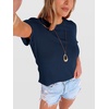 image:imageANRABESS Womens Summer Waffle Knit Tops  Soft Comfy Breathable Shirts Crew Neck Short Sleeve Casual Trendy Basic Tee 2026 Summer OutfitsNavy Blue