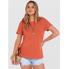 image:imageANRABESS Womens Summer Waffle Knit Tops  Soft Comfy Breathable Shirts Crew Neck Short Sleeve Casual Trendy Basic Tee 2026 Summer OutfitsOrange