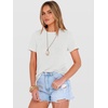 image:imageANRABESS Womens Summer Waffle Knit Tops  Soft Comfy Breathable Shirts Crew Neck Short Sleeve Casual Trendy Basic Tee 2026 Summer OutfitsWhite