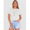 image:imageANRABESS Womens Summer Waffle Knit Tops  Soft Comfy Breathable Shirts Crew Neck Short Sleeve Casual Trendy Basic Tee 2026 Summer OutfitsWhite