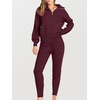 image:imageANRABESS Womens Two Piece Outfits Sweater Lounge Sets Long Sleeve Zip Up Knit Pullover Jogger Pants Tracksuit Travel OutfitsBurgundy