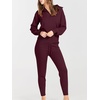 image:imageANRABESS Womens Two Piece Outfits Sweater Lounge Sets Long Sleeve Zip Up Knit Pullover Jogger Pants Tracksuit Travel OutfitsBurgundy