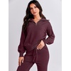 image:imageANRABESS Womens Two Piece Outfits Sweater Lounge Sets Long Sleeve Zip Up Knit Pullover Jogger Pants Tracksuit Travel OutfitsBurgundy