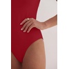 image:imageANRABESS Womens V Neck Short Sleeve Bodysuits  Slim Fit Body Suits Tops Soft Stretchy UPF 50 Fabric Spring Summer Autumn Outfits for Daily Going Out Work amp TravelRed