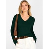 image:imageANRABESS Womens V Neck Wool Blend Knit Lightweight Sweater  Soft Long Sleeve Pullover Tops Basic Silm Fit Versatile Business Casual Office Outfits Cozy Daily Wear Fall WinterDrak Green