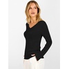 image:imageANRABESS Womens V Neck Wool Blend Knit Lightweight Sweater  Soft Long Sleeve Pullover Tops Basic Silm Fit Versatile Business Casual Office Outfits Cozy Daily Wear Fall WinterBlack