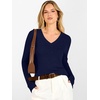 image:imageANRABESS Womens V Neck Wool Blend Knit Lightweight Sweater  Soft Long Sleeve Pullover Tops Basic Silm Fit Versatile Business Casual Office Outfits Cozy Daily Wear Fall WinterNavy Blue