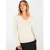 image:imageANRABESS Womens V Neck Wool Blend Knit Lightweight Sweater  Soft Long Sleeve Pullover Tops Basic Silm Fit Versatile Business Casual Office Outfits Cozy Daily Wear Fall WinterCream White