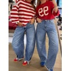 image:imageANRABESS Womens Wide Leg Barrel Jeans  Mid Rise Ankle Length Denim PantsGoing Out Y2K StreetwearCasual Baggy Relaxed Fit Boyfriend StyleFall SpringLight Blue