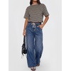 image:imageANRABESS Womens Wide Leg Jeans High Waisted Trendy Drawstring Denim Pants Casual Relaxed Fit Trouser with Pockets Navy Blue Small