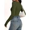 image:imageANRABESS Womens Wool Blend Long Sleeve V Neck Shirts  Comfy Soft Top Slim Fit Knit Daily Travel Going Out Clothes Basic Casual Fall Spring Transition OutfitsArmy Green