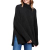 image:imageANRABESS Women Oversized Turtleneck Long Sleeve Fuzzy Knit Slit Side Chunky Warm Pullover Sweaters 2026Black