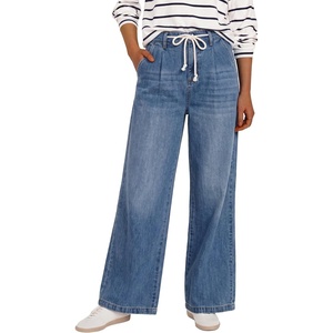 image:imageANRABESS Womens Wide Leg Jeans High Waisted Trendy Drawstring Denim Pants Casual Relaxed Fit Trouser with Pockets Blue XLarge