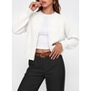 image:imageANRABAESS Womens Cropped Cardigan Sweater Business Casual Outfits  2026 Fall Fashion Clothing Summer Lightweight Soft Knit Long Sleeve Crew Neck Button DownDressy Work Office Outings TravelWhite