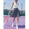 image:imageANRABESS Knee Length Skorts Skirts for Women 2026 Summer High Waisted Golf Tennis Skirt Casual Travel Builtin Shorts ClothesGray Blue