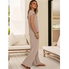 image:imageANRABESS Women Summer 2 Piece Outfits VNeck Top and Wide Leg Pants Set Comfy AllDay Wear for Lounge amp Daily Travel SetsApricot