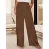 image:imageANRABESS Women Summer 2 Piece Outfits VNeck Top and Wide Leg Pants Set Comfy AllDay Wear for Lounge amp Daily Travel SetsBrown