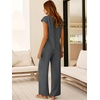 image:imageANRABESS Women Summer 2 Piece Outfits VNeck Top and Wide Leg Pants Set Comfy AllDay Wear for Lounge amp Daily Travel SetsDark Gray