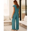 image:imageANRABESS Women Summer 2 Piece Outfits VNeck Top and Wide Leg Pants Set Comfy AllDay Wear for Lounge amp Daily Travel SetsLake