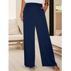 image:imageANRABESS Women Summer 2 Piece Outfits VNeck Top and Wide Leg Pants Set Comfy AllDay Wear for Lounge amp Daily Travel SetsNavy Blue