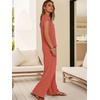 image:imageANRABESS Women Summer 2 Piece Outfits VNeck Top and Wide Leg Pants Set Comfy AllDay Wear for Lounge amp Daily Travel SetsOrange Red