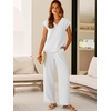 image:imageANRABESS Women Summer 2 Piece Outfits VNeck Top and Wide Leg Pants Set Comfy AllDay Wear for Lounge amp Daily Travel SetsWhite