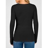 image:imageANRABESS Womens Long Sleeve Shirts Slim Fitted Tops  Stretchy Ribbed Knit Top Crewneck Button Cuffs Office Work Casual Outfits Minimal Elegant Fall Winter Layering ClothesBlack
