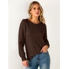 image:imageANRABESS Womens Long Sleeve Waffle Knit Basic Shirts  Soft Comfy Loose Fit Tunic Crew Neck Curved Hem Business Casual Dressy Blouses Trendy Fall Winter OutfitsBrown