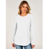 image:imageANRABESS Womens Long Sleeve Waffle Knit Basic Shirts  Soft Comfy Loose Fit Tunic Crew Neck Curved Hem Business Casual Dressy Blouses Trendy Fall Winter OutfitsWhite