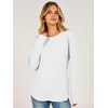 image:imageANRABESS Womens Long Sleeve Waffle Knit Basic Shirts  Soft Comfy Loose Fit Tunic Crew Neck Curved Hem Business Casual Dressy Blouses Trendy Fall Winter OutfitsWhite