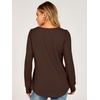 image:imageANRABESS Womens Long Sleeve Waffle Knit Basic Shirts  Soft Comfy Loose Fit Tunic Crew Neck Curved Hem Business Casual Dressy Blouses Trendy Fall Winter OutfitsBrown