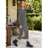 image:imageANRABESS Long Sleeve Midi Dresses for Women  Comfy Soft T Shirt Dress Crewneck Split Striped Loose Fit Casual Vacation Daily Wear Fall Winter Transition ClothesBlack White Stripe
