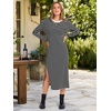 image:imageANRABESS Long Sleeve Midi Dresses for Women  Comfy Soft T Shirt Dress Crewneck Split Striped Loose Fit Casual Vacation Daily Wear Fall Winter Transition ClothesBlack White Stripe