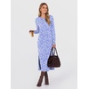 image:imageANRABESS Long Sleeve Midi Dresses for Women  Comfy Soft T Shirt Dress Crewneck Split Striped Loose Fit Casual Vacation Daily Wear Fall Winter Transition ClothesFloral Blue White