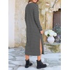 image:imageANRABESS Long Sleeve Midi Dresses for Women  Comfy Soft T Shirt Dress Crewneck Split Striped Loose Fit Casual Vacation Daily Wear Fall Winter Transition ClothesBlack White Stripe