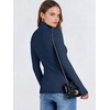 image:imageANRABESS Long Sleeve Shirts for Women Quarter Zip Ribbed Top  Slim Fitted Knit Mock Neck Tops Comfy Lightweight Basic Tees Casual Work amp Daily Going Out Fall Winter Layering TShirtNavy Blue