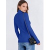 image:imageANRABESS Long Sleeve Shirts for Women Quarter Zip Ribbed Top  Slim Fitted Knit Mock Neck Tops Comfy Lightweight Basic Tees Casual Work amp Daily Going Out Fall Winter Layering TShirtRoyal Blue