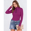 image:imageANRABESS Long Sleeve Shirts for Women Quarter Zip Ribbed Top  Slim Fitted Knit Mock Neck Tops Comfy Lightweight Basic Tees Casual Work amp Daily Going Out Fall Winter Layering TShirtHot Pink