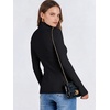image:imageANRABESS Long Sleeve Shirts for Women Quarter Zip Ribbed Top  Slim Fitted Knit Mock Neck Tops Comfy Lightweight Basic Tees Casual Work amp Daily Going Out Fall Winter Layering TShirtBlack