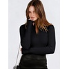 image:imageANRABESS Long Sleeve Shirts for Women Quarter Zip Ribbed Top  Slim Fitted Knit Mock Neck Tops Comfy Lightweight Basic Tees Casual Work amp Daily Going Out Fall Winter Layering TShirtBlack