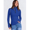 image:imageANRABESS Long Sleeve Shirts for Women Quarter Zip Ribbed Top  Slim Fitted Knit Mock Neck Tops Comfy Lightweight Basic Tees Casual Work amp Daily Going Out Fall Winter Layering TShirtRoyal Blue