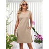 image:imageANRABESS V Neck Sleeveless Dress for Women  Mini Split Sundress Business Casual Beach Vacation 2026 Summer Outfits with PocketsAlmond