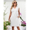image:imageANRABESS V Neck Sleeveless Dress for Women  Mini Split Sundress Business Casual Beach Vacation 2026 Summer Outfits with PocketsWhite